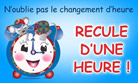 On recule d'1 heure