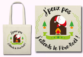 Débardeur "J'Peux Pas J'attends Le Père Noël" - Coton Léger, Coupe Classique - T-shirt Humour Noël - Cadeau Drôle Pour Les Fêtes